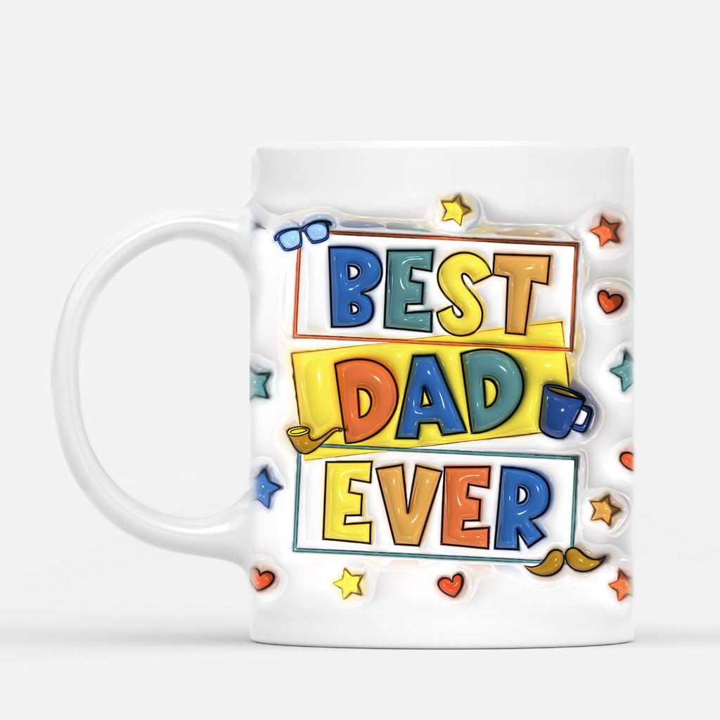 3613MUK2 best dad ever 3d mug personalised gifts for father