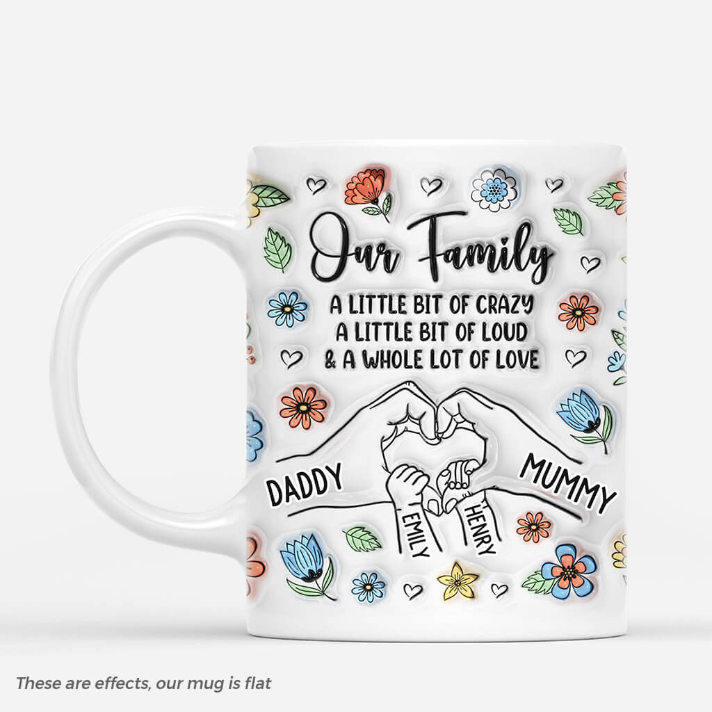 3620MUK1 our family 3d inflated effect mug personalised presents for family