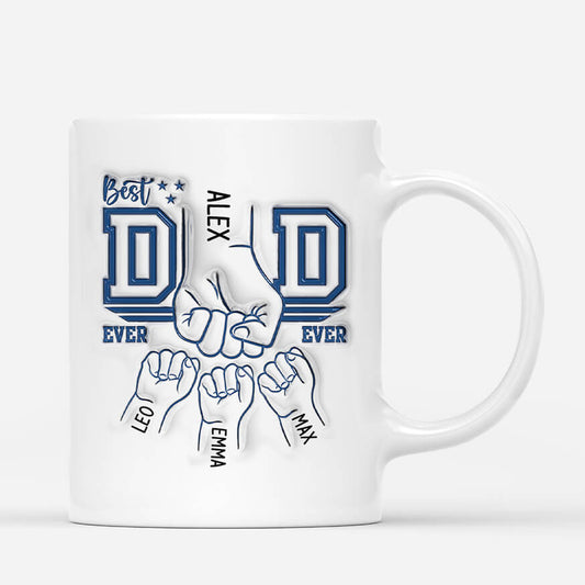 3630MUK2 best dad ever fist bump 3d inflated effect mug personalised presents for dad