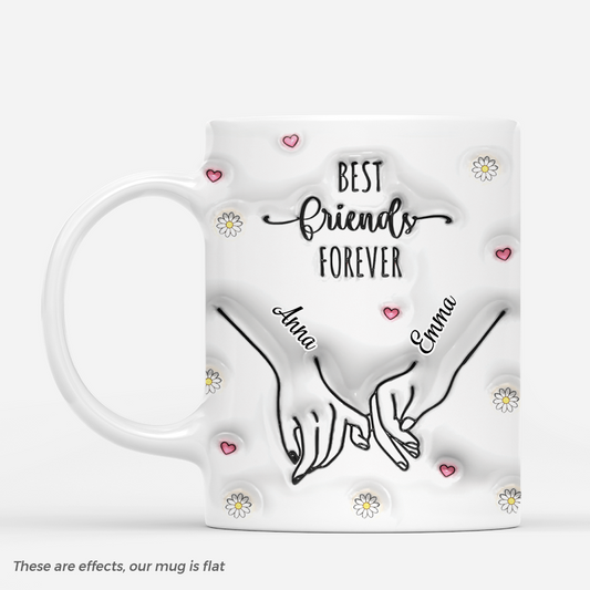 3633MUK1 best friends forever 3d inflated effect mug personalised best friends gifts