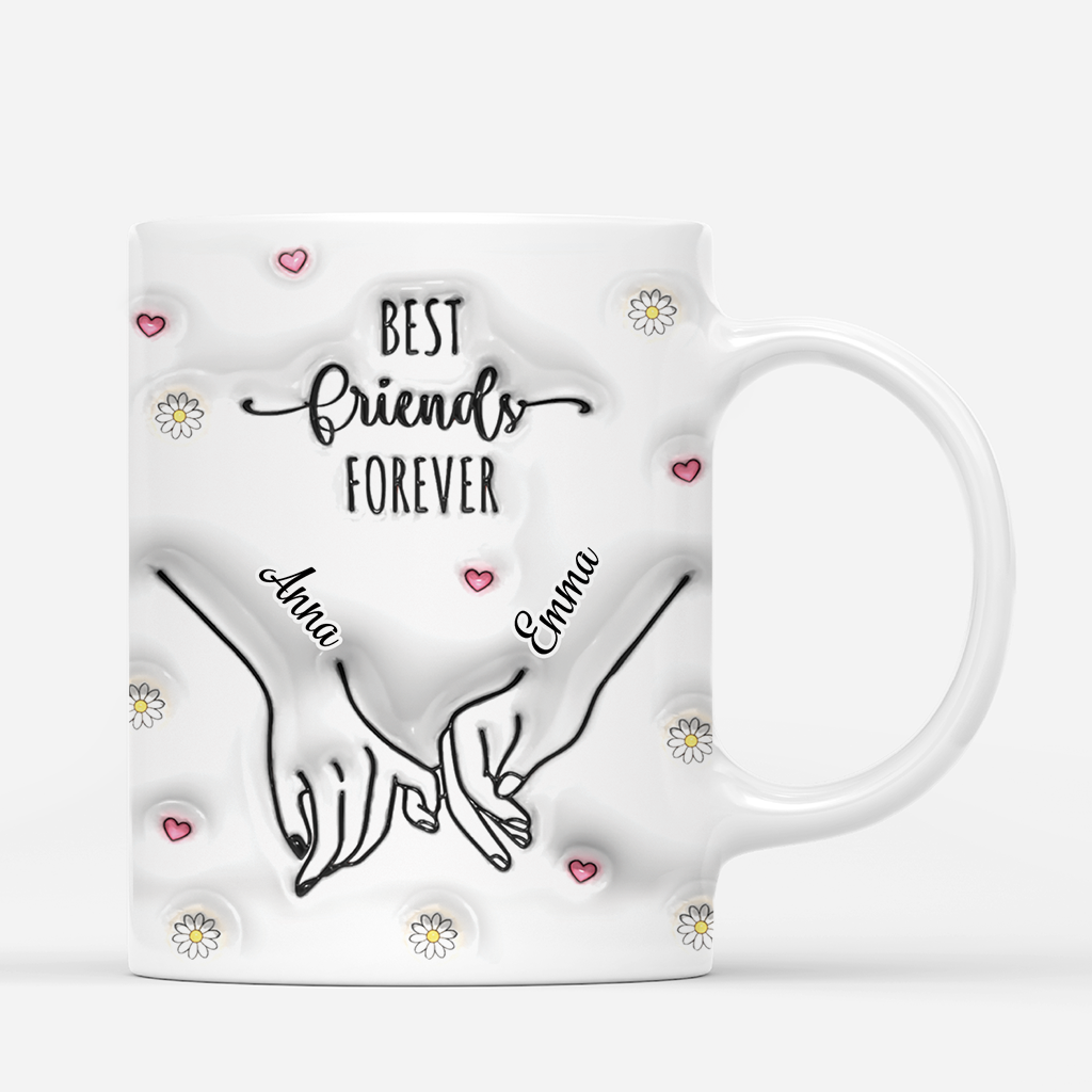 3633MUK2 best friends forever 3d inflated effect mug personalised best friends gifts
