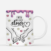 3636MUK2 i wish we lived closer 3d inflated effect mug personalised friend gifts