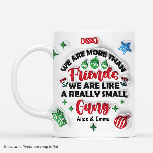 3645MUK1 we are more than friends christmas 3d inflated effect mug personalised presents for friends