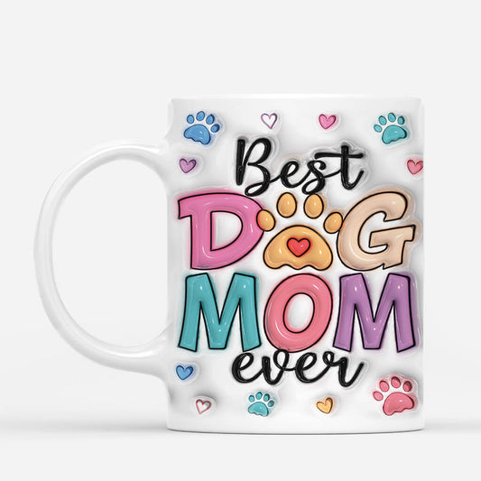 3647MUS2 BestDogMumEver3DInflatedEffectMug PersonalisedDogGiftsforHuman