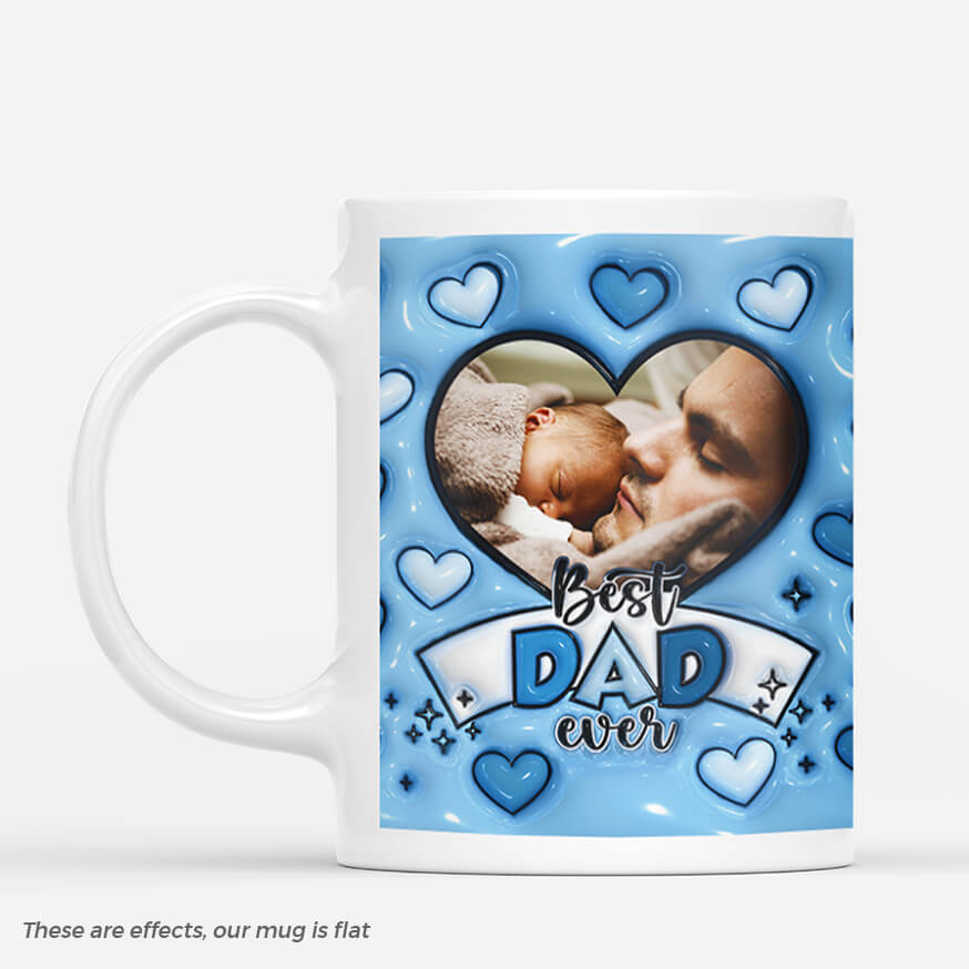 3649MUK1 best dad ever photo 3d inflated effect mug personalised dad gift