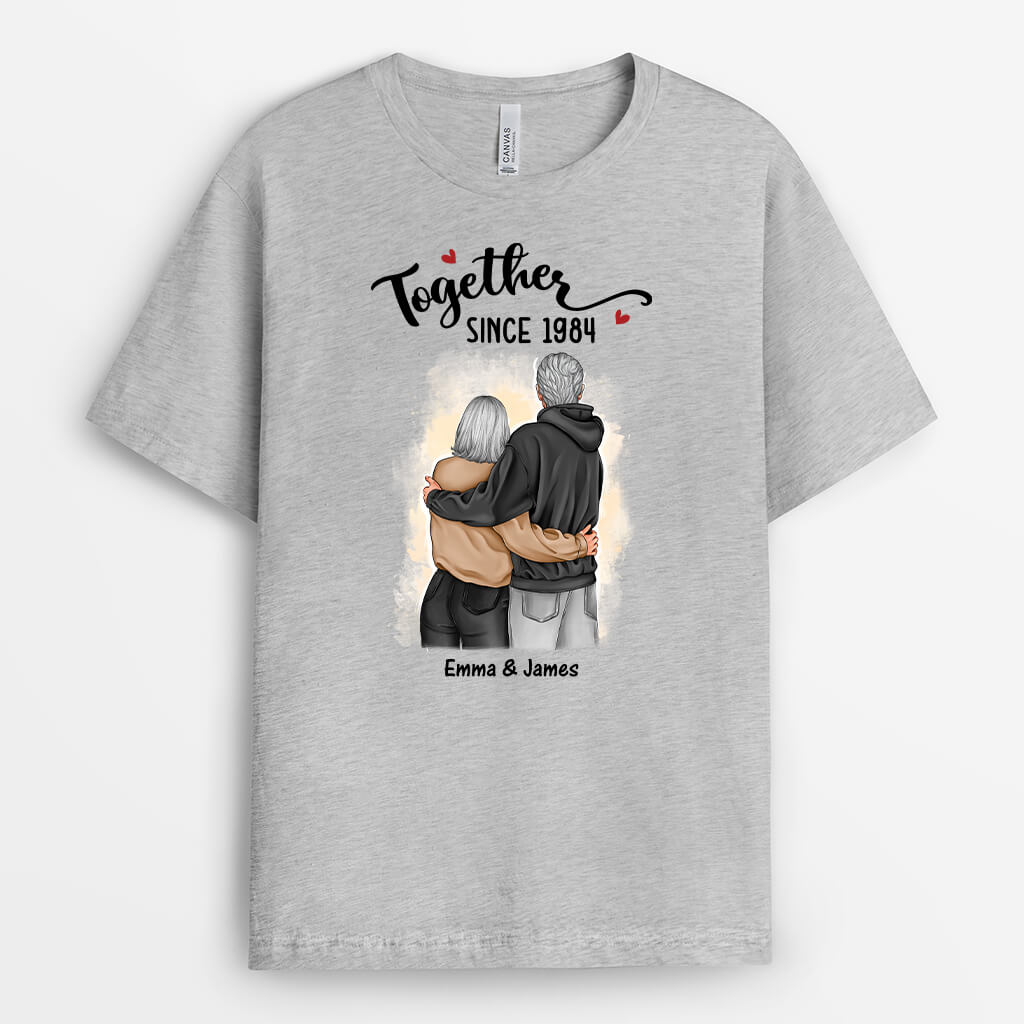 3653AUK2 together since couple t shirt personalised anniversary presents for couple