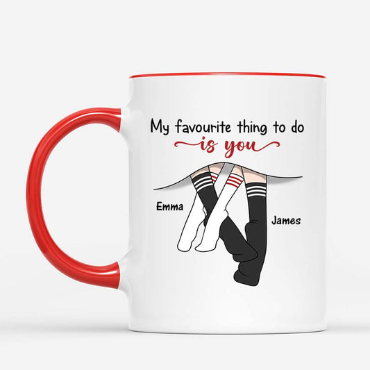 3654MUK2 youre my favourite thing to do funny personalised couple mug