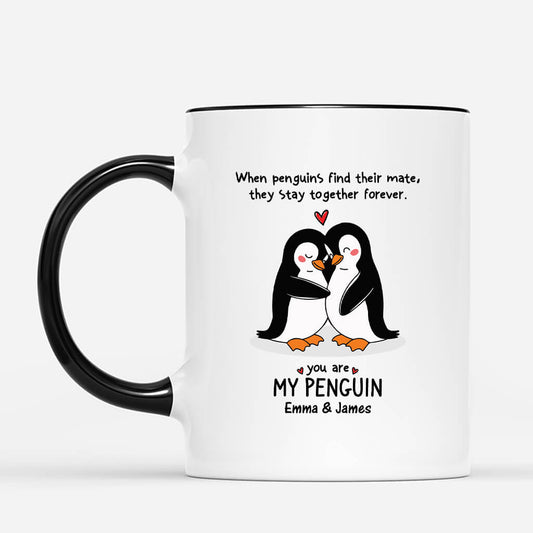 3657MUK2 you are my penguin romantic personalised couple mug