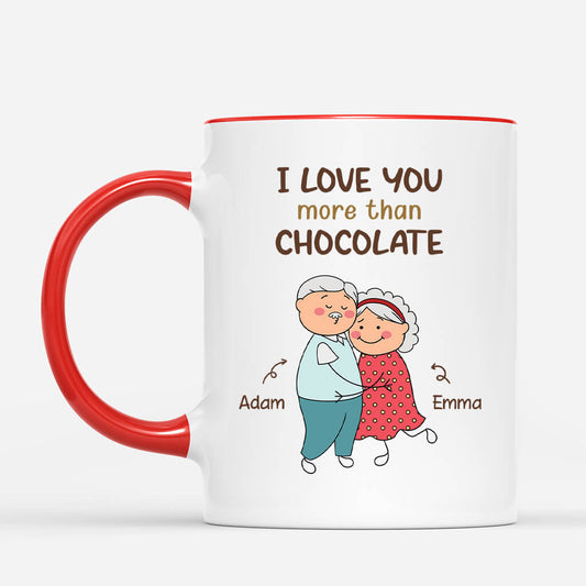 3669MUK2 i love you more than chocolate personalised face mug for couple