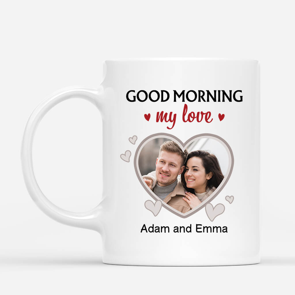 3670MUK1 good morning my love personalised photo mug for couple
