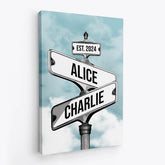 3673CUK2 vintage street sign canvas personalised gifts for couple