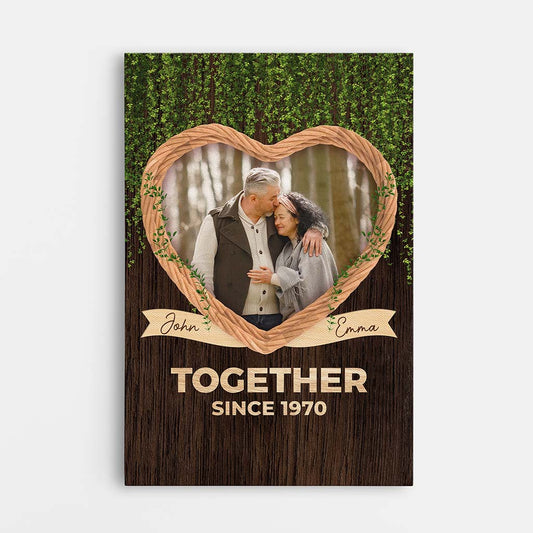 3677CUK1 together since heart photo canvas customised gifts for couple