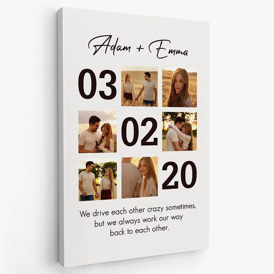 3682CUK2 we always work our way back to each other photo canvas personalised presents for couple