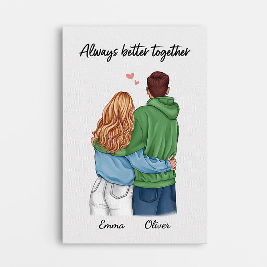 3683CUK1 always better together canvas personalised couple gifts