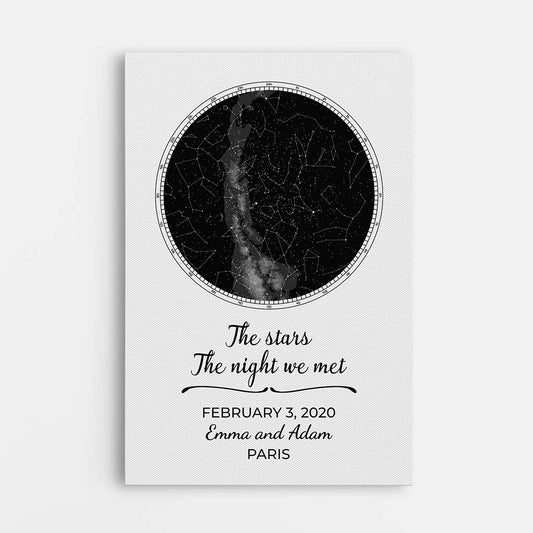 3684CUK1 the night we met custom star map canvas print for couple