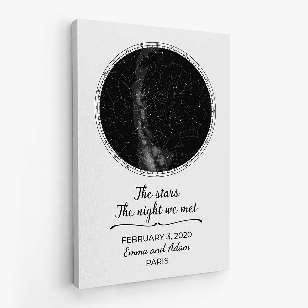 3684CUK2 the night we met custom star map canvas print for couple