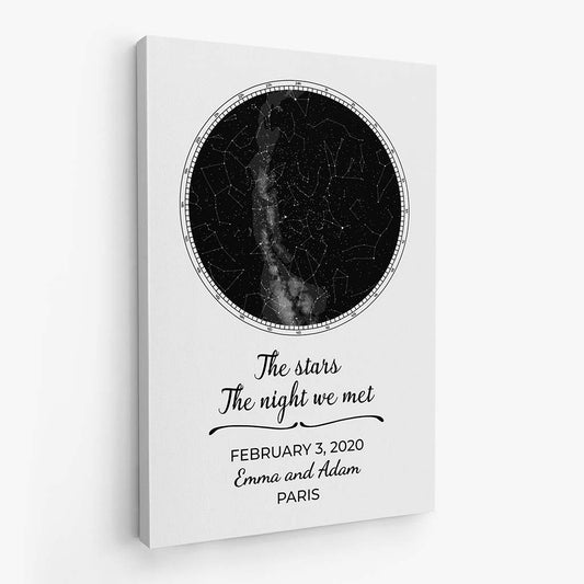 3684CUK2 the night we met custom star map canvas print for couple
