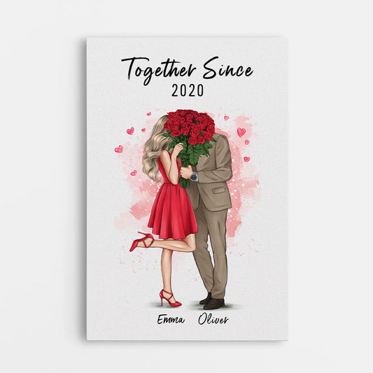 3685CUK1 together since canvas personalised anniversary gifts for couple