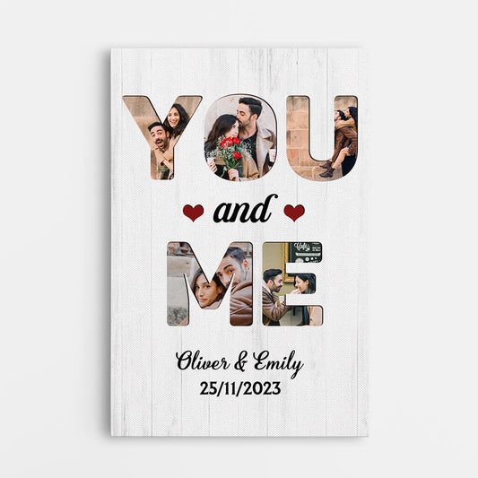 3693UK1 you and me photo collage canvas personalised gifts for couple