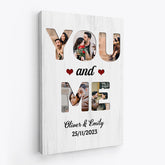 3693UK2 you and me photo collage canvas personalised gifts for couple