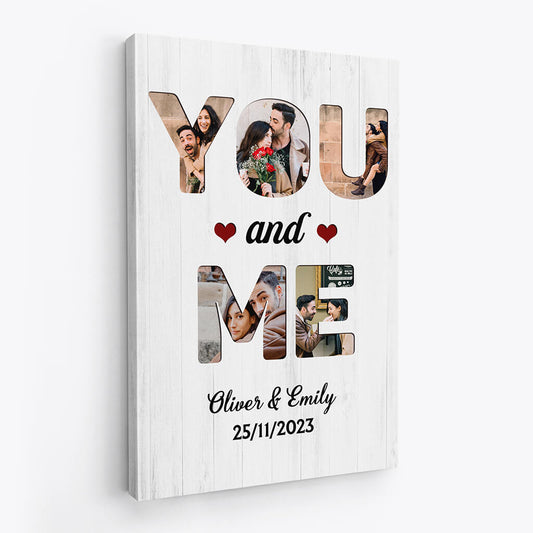 3693UK2 you and me photo collage canvas personalised gifts for couple