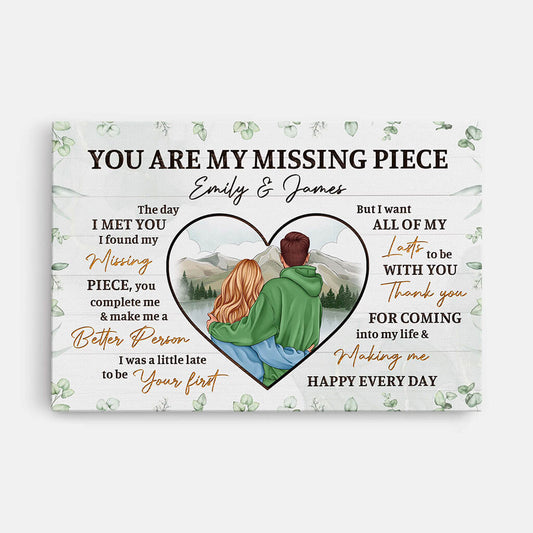 3702CUK1 you are my missing piece romantic personalised canvas for couple