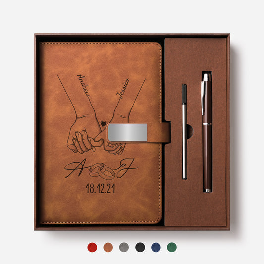 3705MUS1 custom engraved leather notebook set wedding anniversary gifts for couples 3705mocp0g