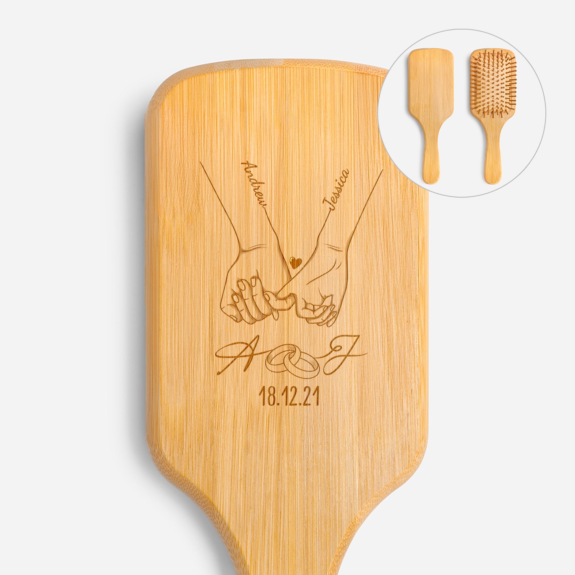 3705QUS1 personalized bamboo hair brush wedding anniversary gifts for couples 3705qsp0g_a761653f da74 4e60 9f29 11f0f4a11a5b