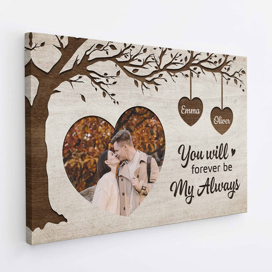 3712CUK2 you will forever be my always personalised couple photo canvas