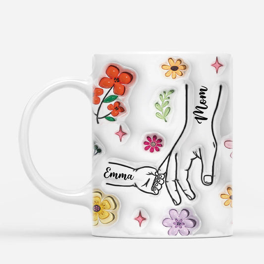 3755MUS2 holding moms hand flowers 3d inflated effect mug personalized mommy gifts 3755M5I5A_ab4c9cd0 d13c 4f0c b6c9 88bd465bb64f