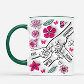 3758MUK2 personalised holding moms hand pink flowers 3d inflated effect mug 3758M