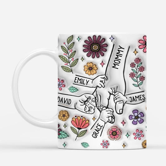3764MUS2 personalised holding grandmas hand 3D inflated effect mug
