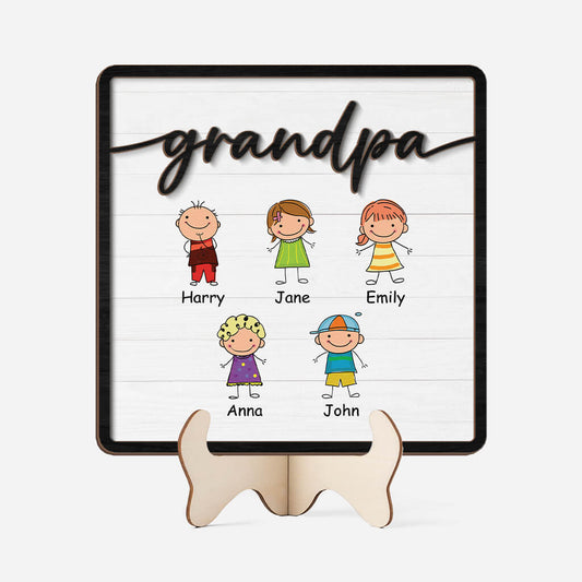 3770QUS1 grandpa daddy kids wooden plaque personalized gifts for grandpa father 3770Q5I5B