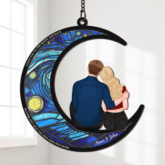3771UUS4 i love you to the moon and back suncatcher personalized gifts for couple 3771U