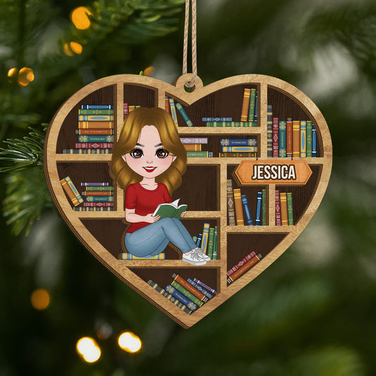 3794OUS1 personalized 2 layered wooden ornament gifts for book lovers 3794OKL0A