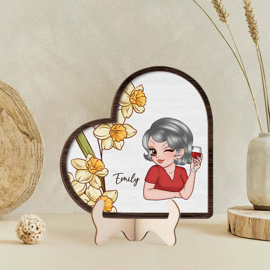 3798QUS2 girl flower wooden plaque personalized gifts for female 3798Q5L7A