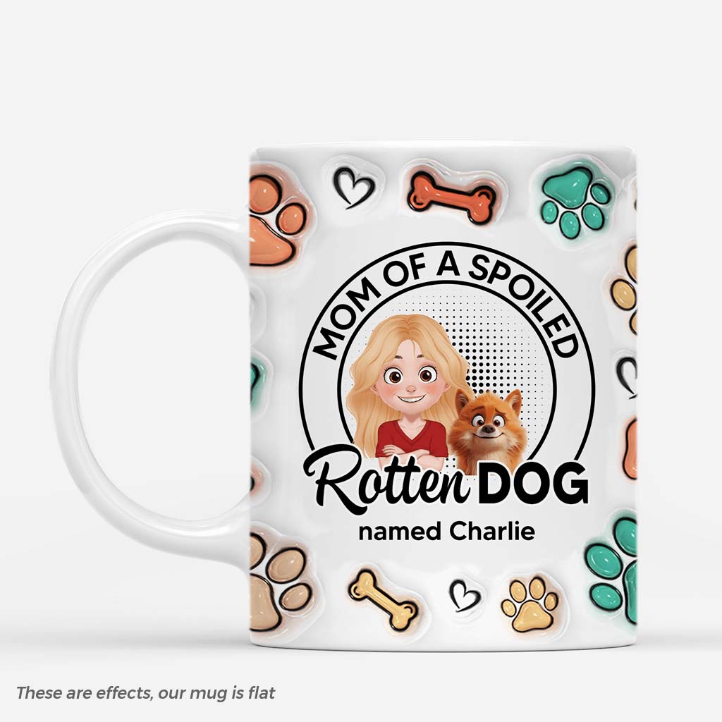 3843MUS1 personalized dog mom gifts funny 3d printing effect dog mug 3843M