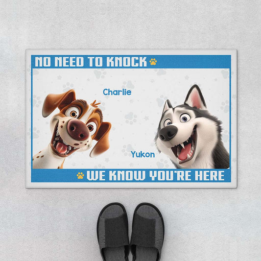3860DUS1 personal gifts for dog lovers no need to knock dog doormat_ 3860D5M5C