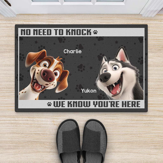 3860DUS2 personal gifts for dog lovers no need to knock dog doormat_ 3860D5M5C