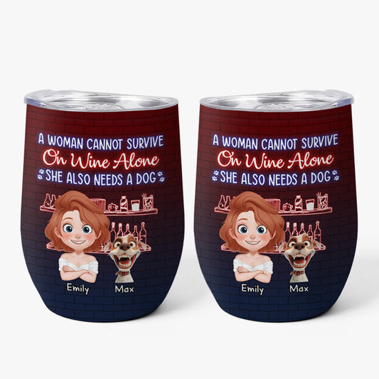 3874TUS1 custom wine tumbler funny personalized dog mom gifts 3874T