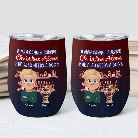 3874TUS2 custom wine tumbler funny personalized dog mom gifts 3874T