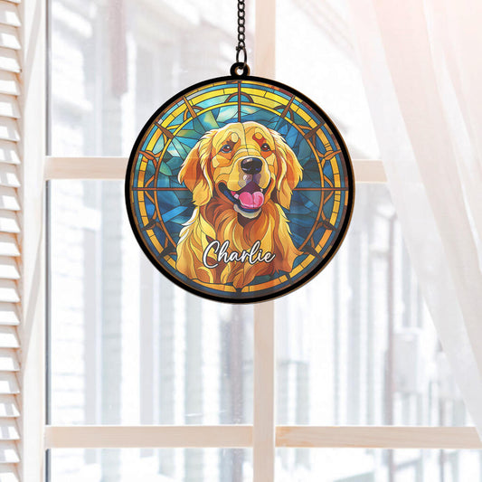 3879UUS2 personalized window hanging suncatcher ornament best gifts for dog lovers 3879U5H5C