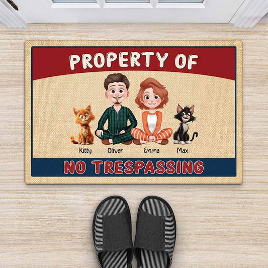 3886DUS2 personalized cat lovers gifts funny cat doormat_ 3886D6M0I
