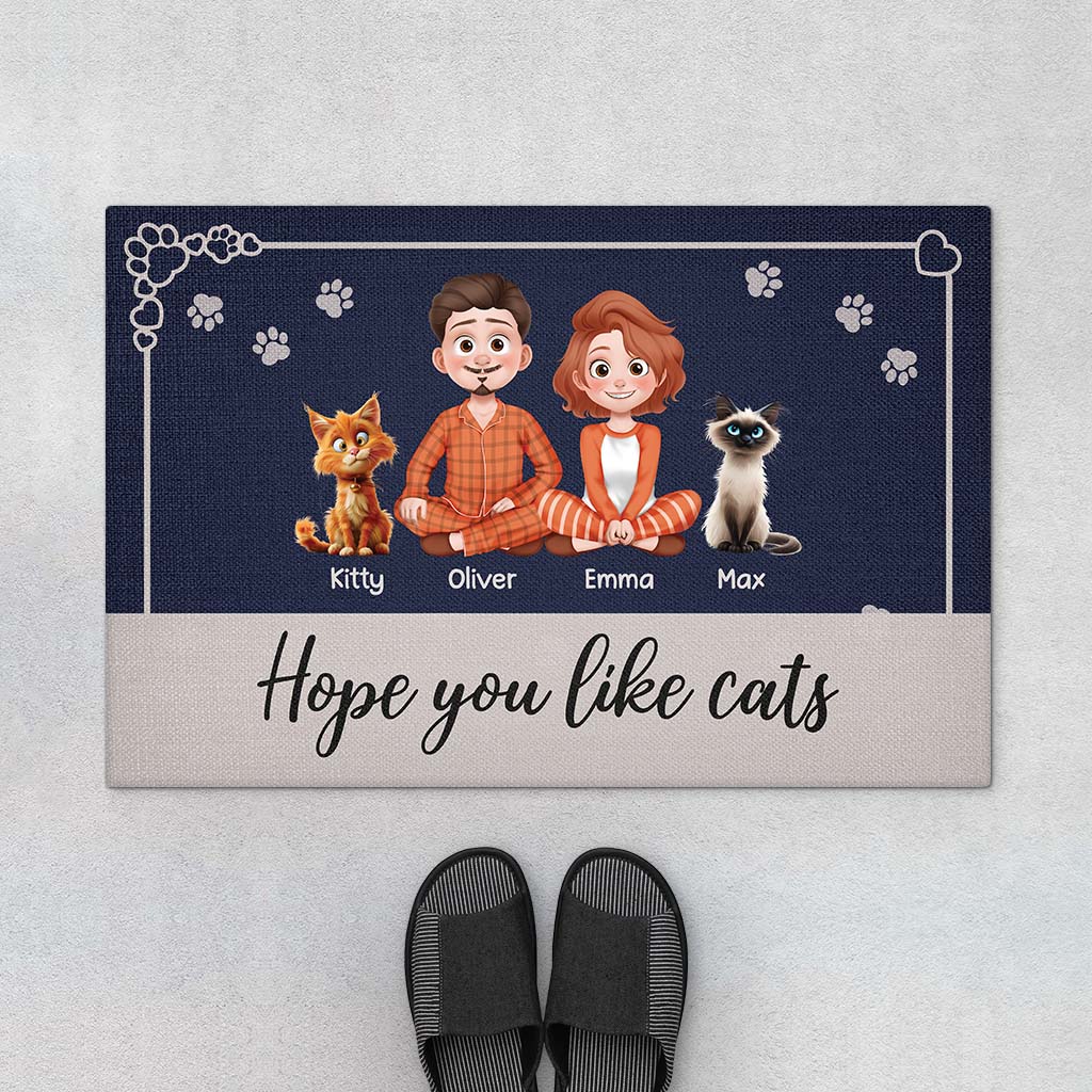 3914DUS1 personalized cat person gifts_ hope you like cats doormat_ 3914DTM0D_9dfd1a98 443e 452a 886a ea534b0df8c1