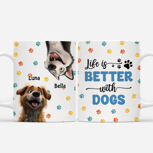 3937MUS1 personalized dog lover gifts life is better with dogs mug 3937MTT5C