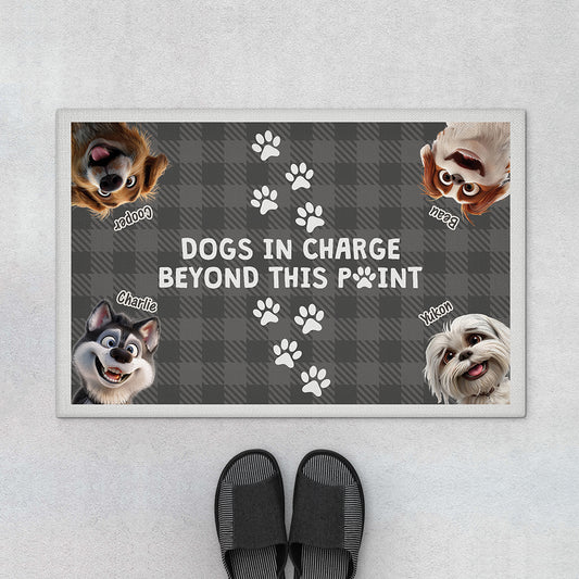3947DUS1 personalized dog lover gifts dogs in charge doormat 3947DKI5C