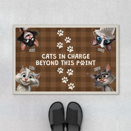 3947DUS1 personalized dog lover gifts dogs in charge doormat 3947DKI5D