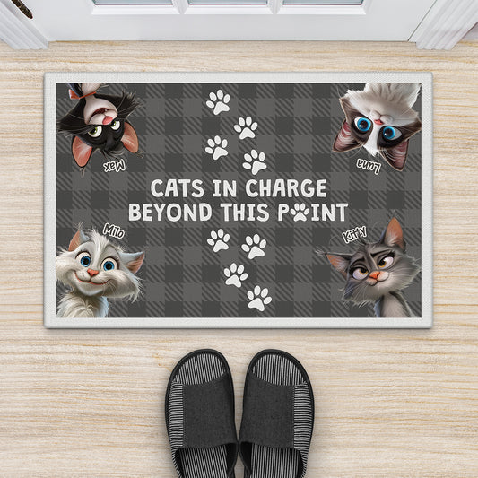 3947DUS2 personalized dog lover gifts dogs in charge doormat 3947DKI5D