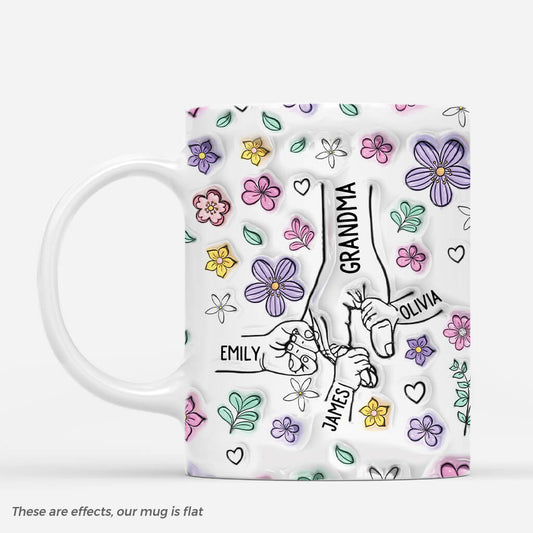 3975MUS1 personalized gift for grandma 3d printing effect floral mug 3975M9I5A
