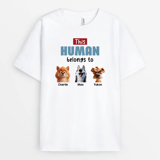 3989AUS1 custom dog gifts for owners this human belongs to shirt 3989ATH5C